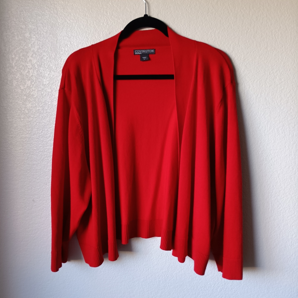 💜3/$25 Covington Woman 3X Red Cardigan